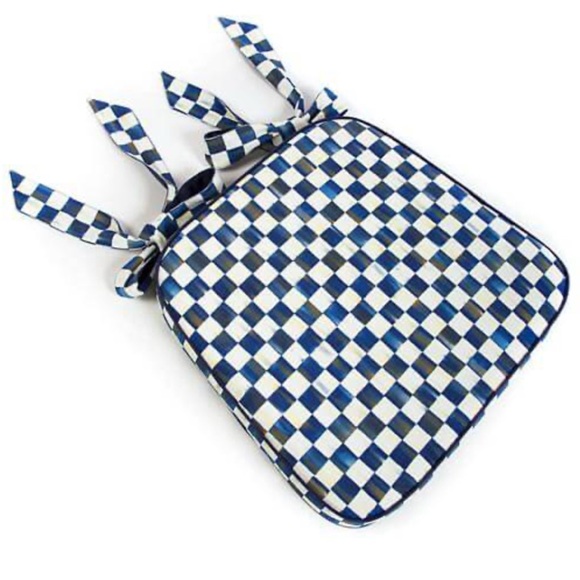 MacKenzie-Childs Royal Check Chair Cushion - Picture 2 of 6